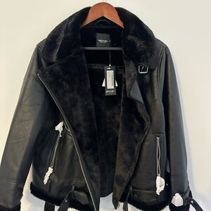 Nasty Gal Black Faux Leather Jacket NWT